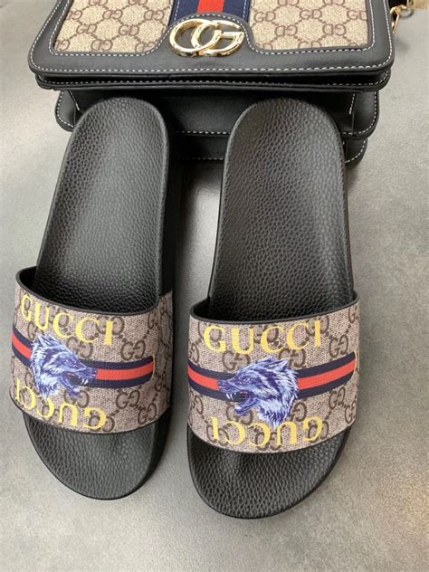 gucci slippers mens fake|men gucci slippers sale.